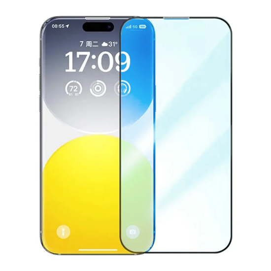 Baseus Crystalline iPhone 15 Pro Full Koruma Anti Mavi Işık Tempered C