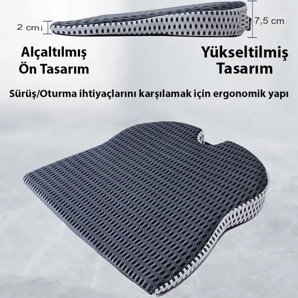 ALLY 4 Boyutlu Hafızalı Ortopedik Nefes Alabilir Çıkarılabilir Ergonom