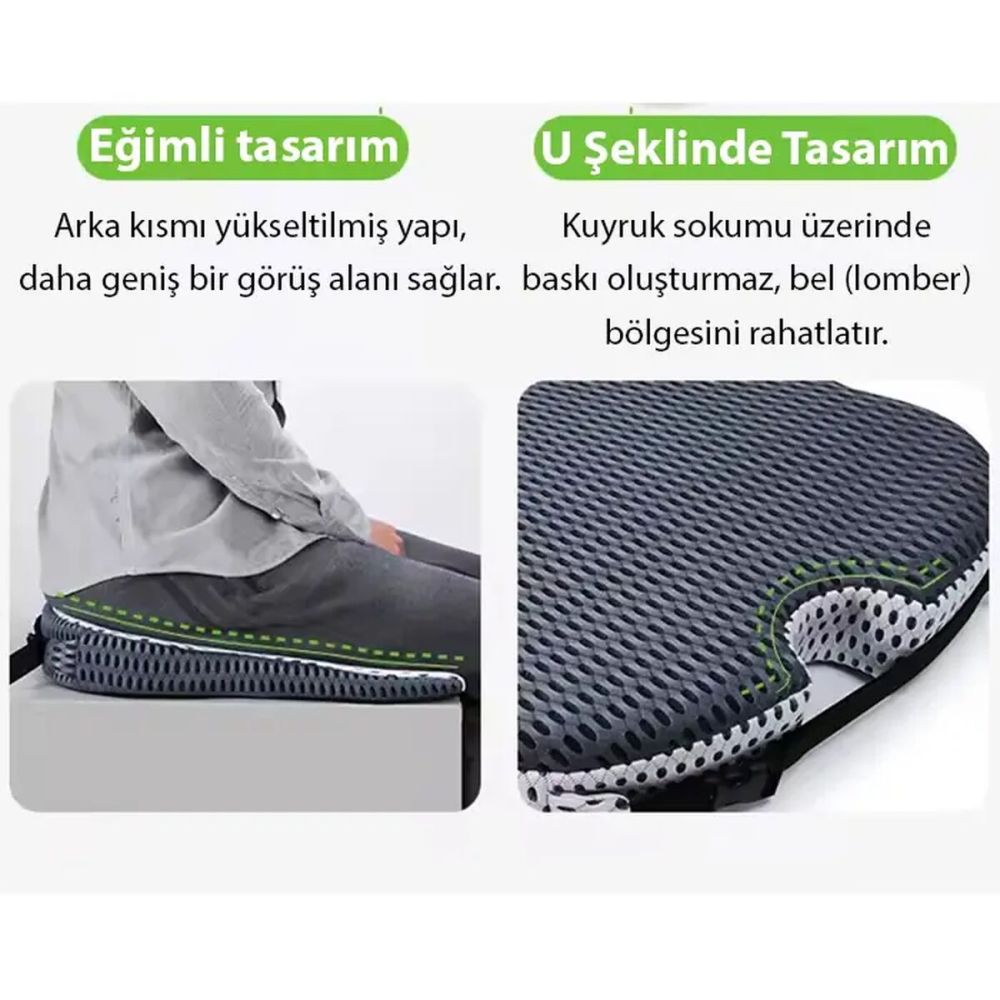 ALLY 4 Boyutlu Hafızalı Ortopedik Nefes Alabilir Çıkarılabilir Ergonom