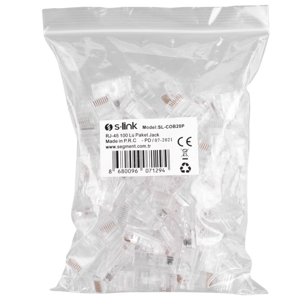 S-LINK SL-COB20P RJ45 Yeni Nesil JAC UTP (100lü PAKET)