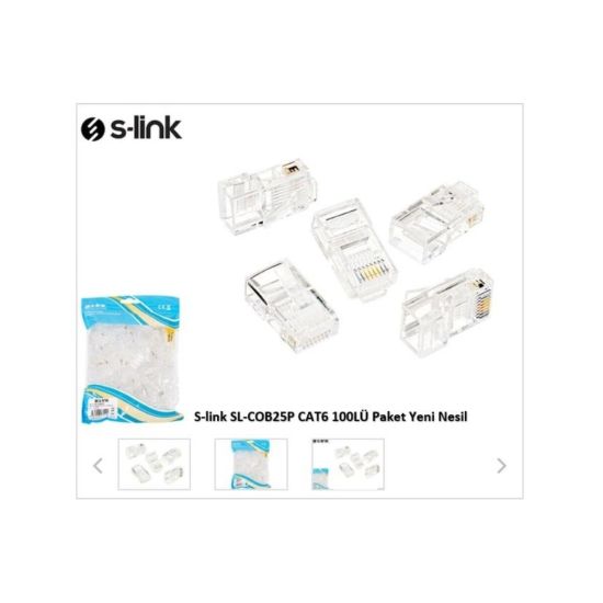 S-LINK SL-COB25P RJ45 Yeni Nesil JAC UTP CAT6 (100lü PAKET)