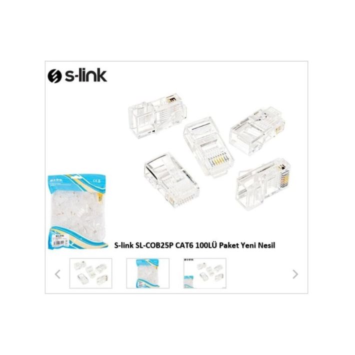 S-LINK SL-COB25P RJ45 Yeni Nesil JAC UTP CAT6 (100lü PAKET)