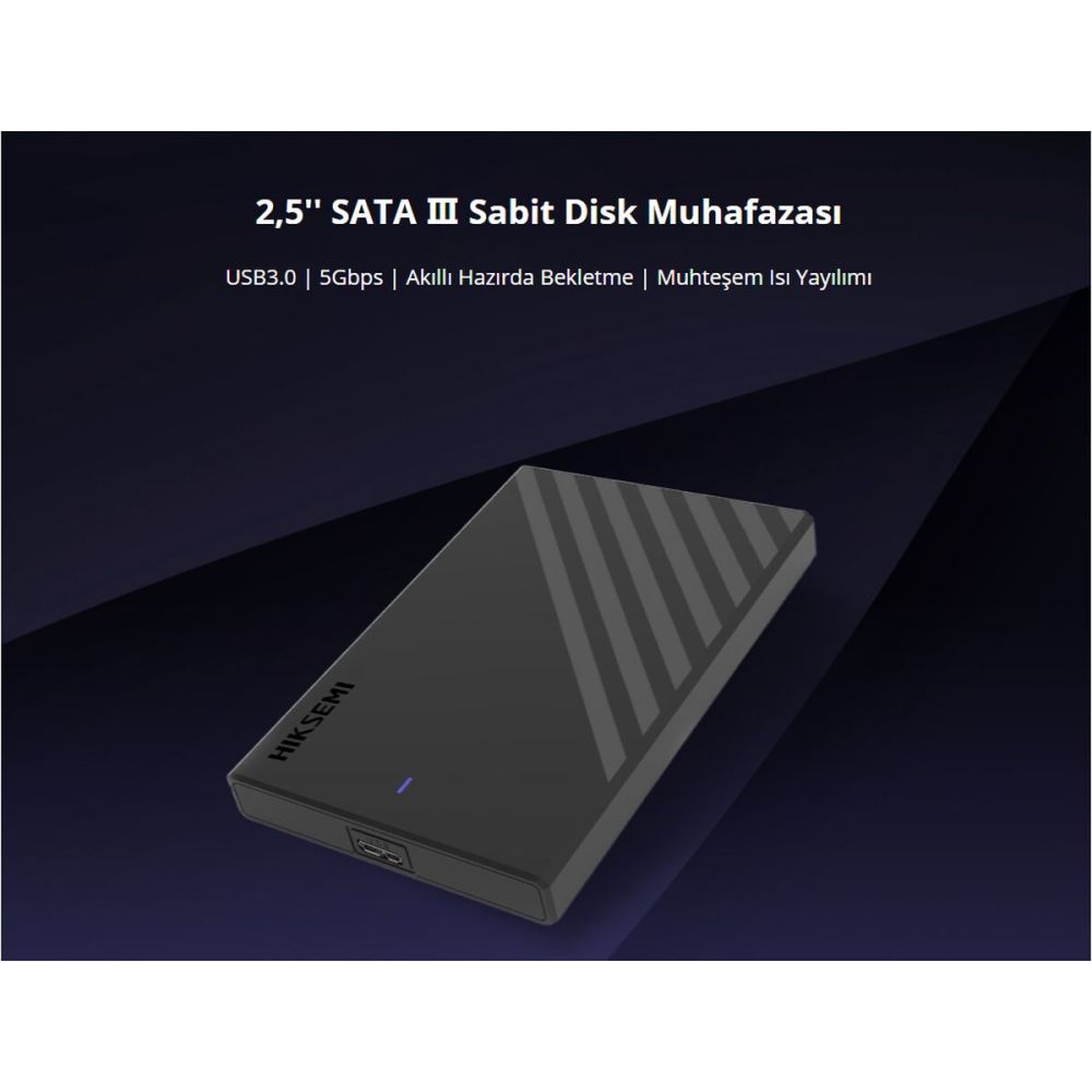 HIKSEMI HS-HUB-MHB201 USB3.0 25" Disk Kutusu. (SSD ve HDD Destekler 5G