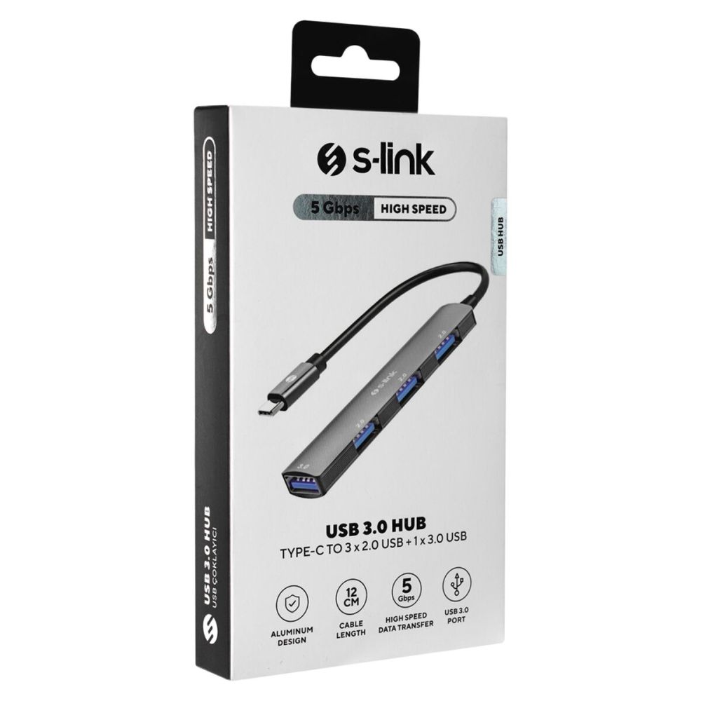 S-LINK SW-U324 Type-C to 3xUSB 2.0 1xUSB 3.0 Metal USB HUB