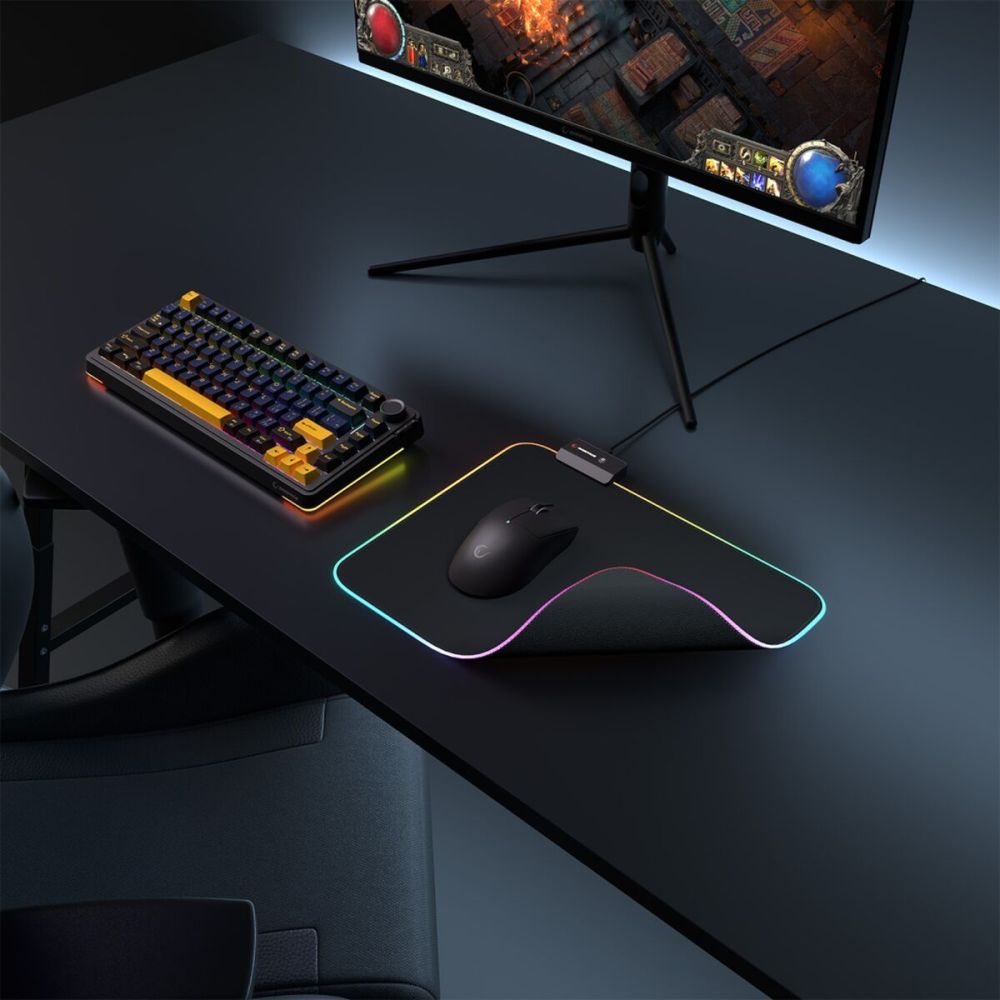 Rampage MP-23 BLITZ M RGB 252x328x3mm RGB Led Gaming MOUSE PAD (Siyah)