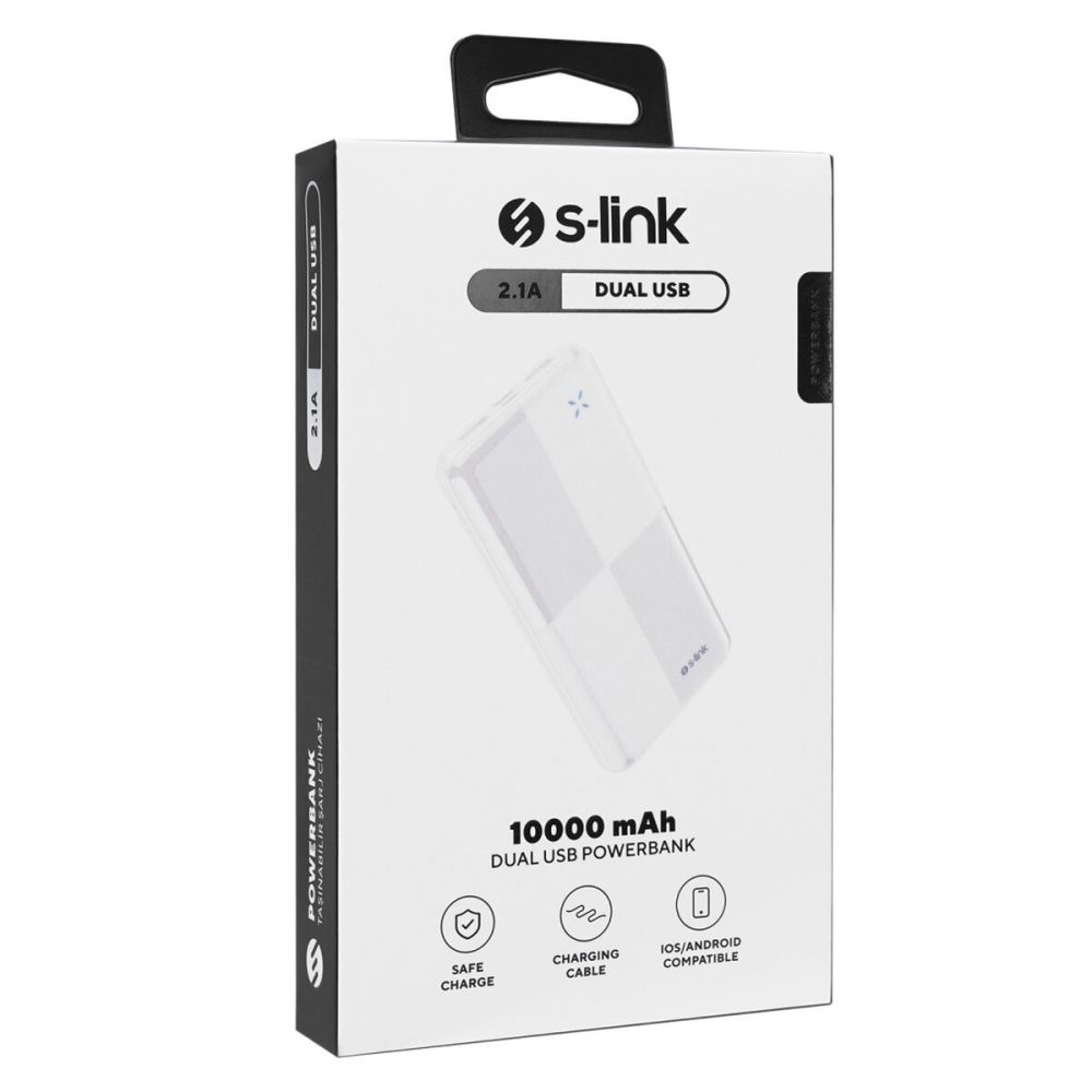 S-LINK IP-G12N Siyah 10.000mAh 2xUSB 1xMicro USB 1xType-C 4 LED Göster