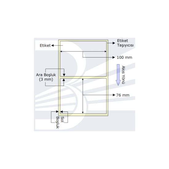 PG Etiket 100mmx76mm (Tek Kolonda 1li) Toplam 570 ad (VELLUM)
