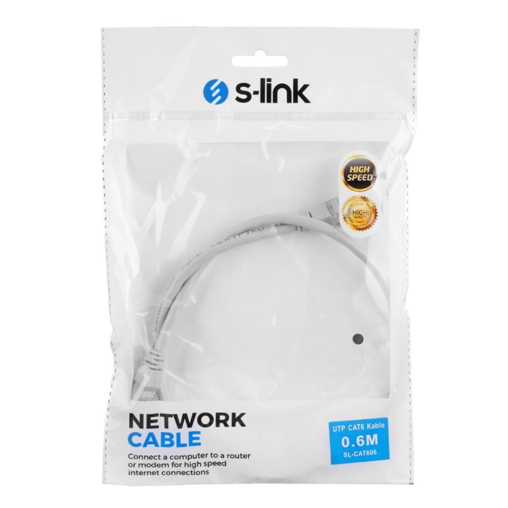 S-LINK SL-CAT606RE CAT6 Patch 60CM Kablo (Kırmızı)