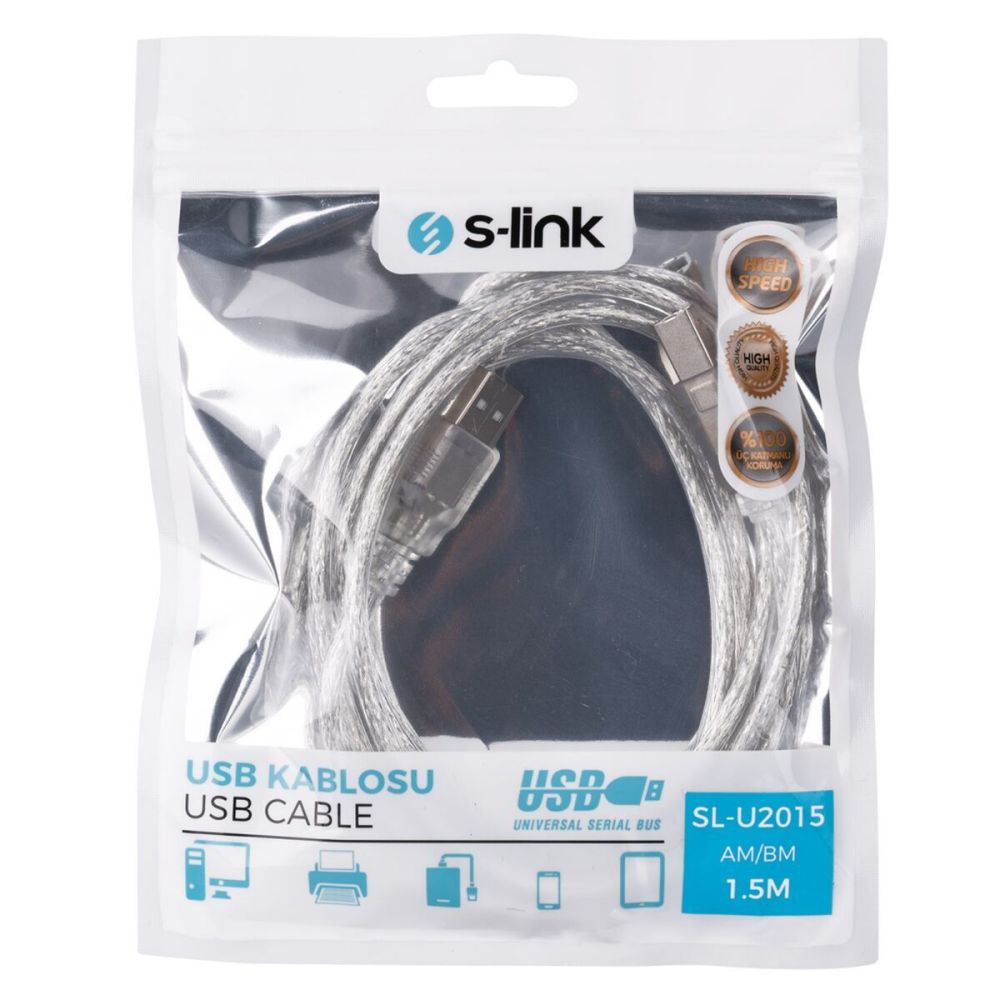 S-LINK SL-U2015 USB Yazıcı Kablosu 15 Metre