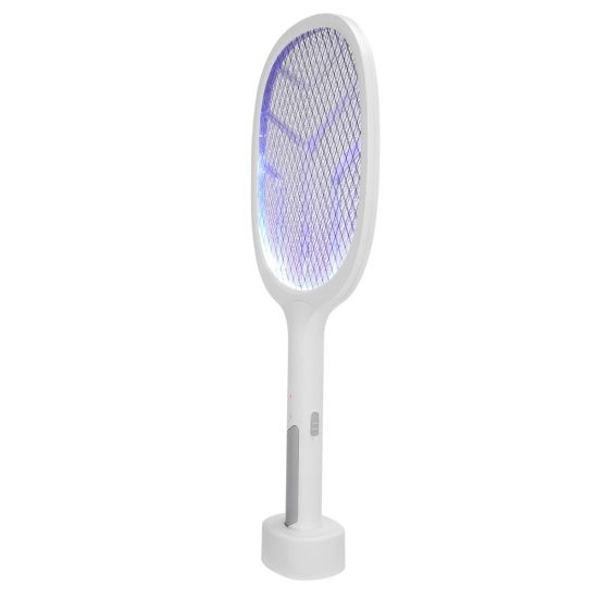 ASONIC AS-A26 Beyaz 3000V Raket Tipi UV Mor Işıklı 1200mAh Bataryalı Ş