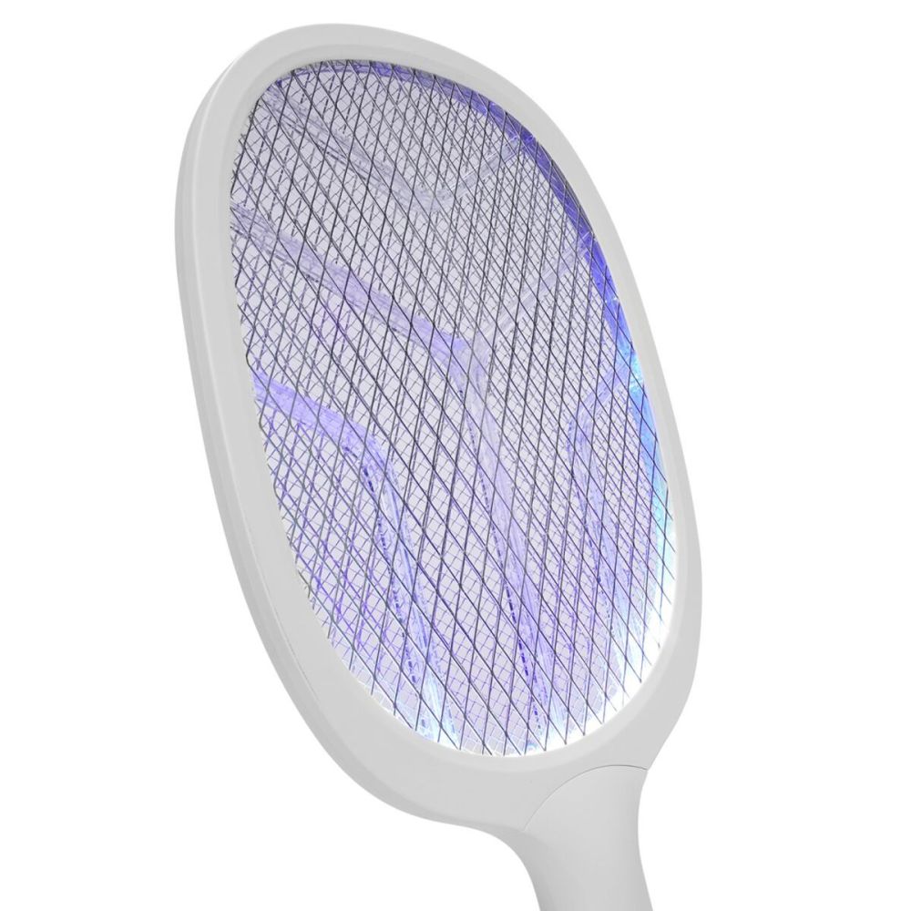 ASONIC AS-A26 Beyaz 3000V Raket Tipi UV Mor Işıklı 1200mAh Bataryalı Ş