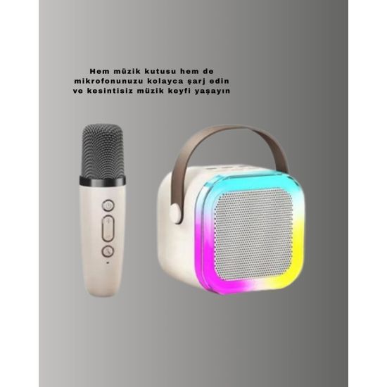 Karaoke Mikrofon Hoparlör Seti 6 Saat Kullanım Süresi