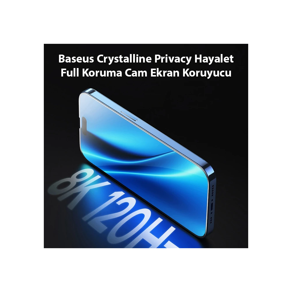 Baseus Crystalline iPhone 15 Plus Privacy Hayalet Full Koruma Cam Ekra