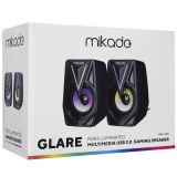MIKADO MD-S23 GLARE 6W 1+1 Masaüstü RGB Aydınlatma USB Siyah Kasa Spea