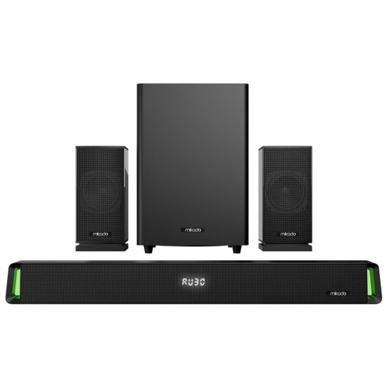 MIKADO MD-SBT35 160W 5+1 Masaüstü BT/AUX/USB/HDMI/OPTICAL Soundbar Siy