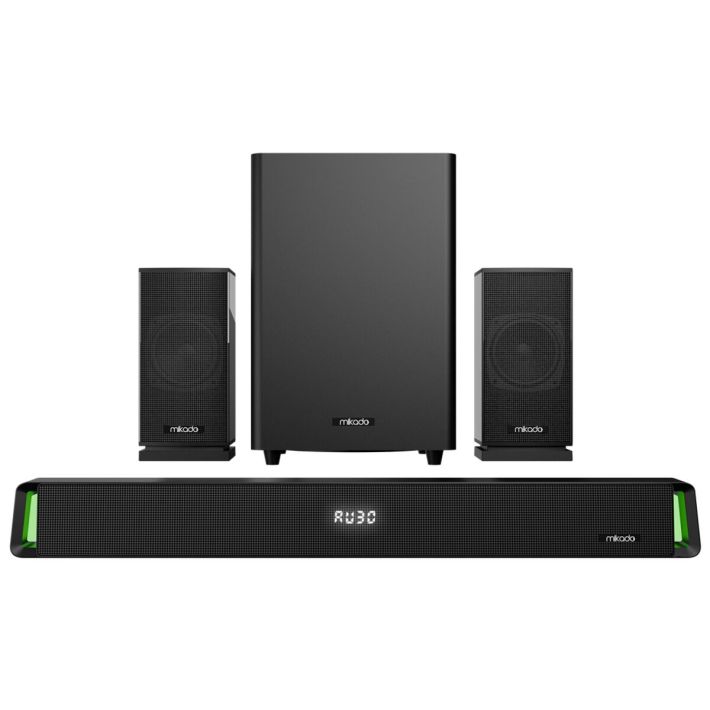 MIKADO MD-SBT35 160W 5+1 Masaüstü BT/AUX/USB/HDMI/OPTICAL Soundbar Siy