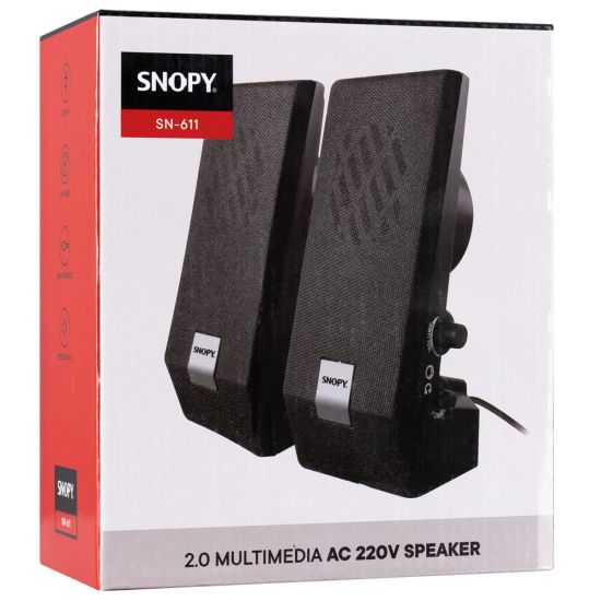 SNOPY SN-611 6W 1+1 Masaüstü Speaker AC 220V (Siyah)