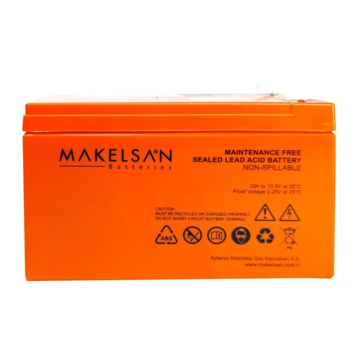 MAKELSAN 12V 9Ah Bakımsız Kuru Akü. UPS için Uygundur.