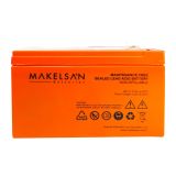 MAKELSAN 12V 9Ah Bakımsız Kuru Akü. UPS için Uygundur.