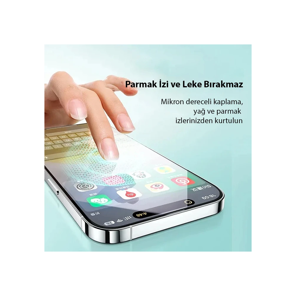 Baseus Crystal iPhone 15 Plus Full Koruma Eye-Protection Tempered Cam 