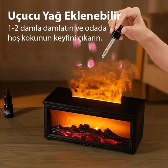 EZERE A4 Şömine Esintili Aromaterapi Difüzörü Ultrasonik Hava Nemlendi