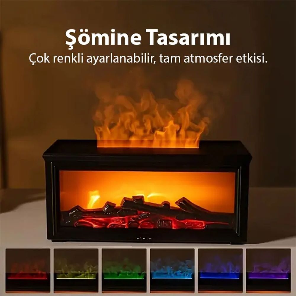 EZERE A4 Şömine Esintili Aromaterapi Difüzörü Ultrasonik Hava Nemlendi