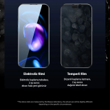 Baseus Crystal iPhone 15 Full Koruma Anti Mavi Işık Tempered Cam Ekran