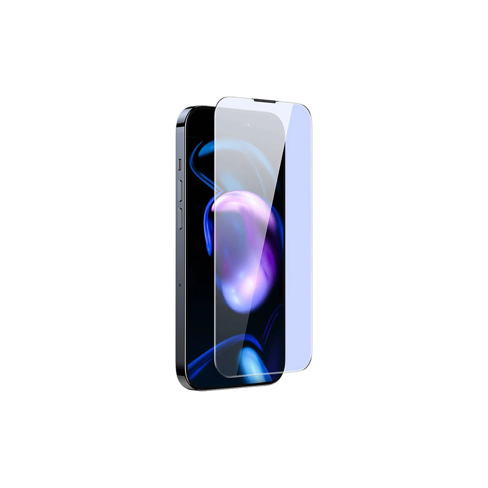 Baseus iPhone 15 Pro Full Koruma Anti Mavi Işık Tempered Cam Ekran Kor