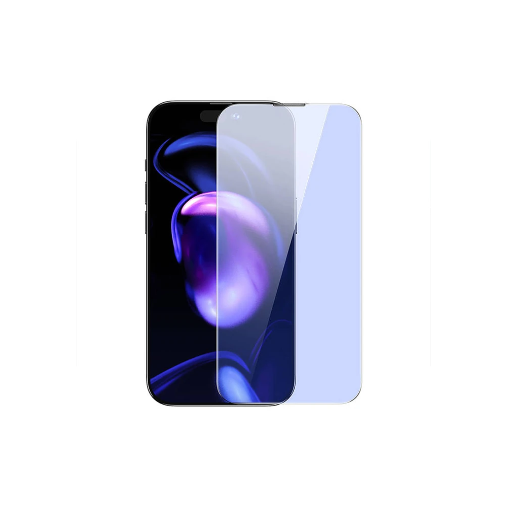 Baseus Crystal iPhone 15 Pro Max Full Koruma Anti Mavi Işık Tempered C