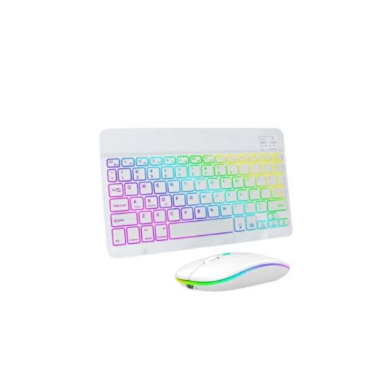 Aydınlatmalı Kablosuz Klavye Mouse Seti Bluetooth Bağlantılı Çoklu Cih