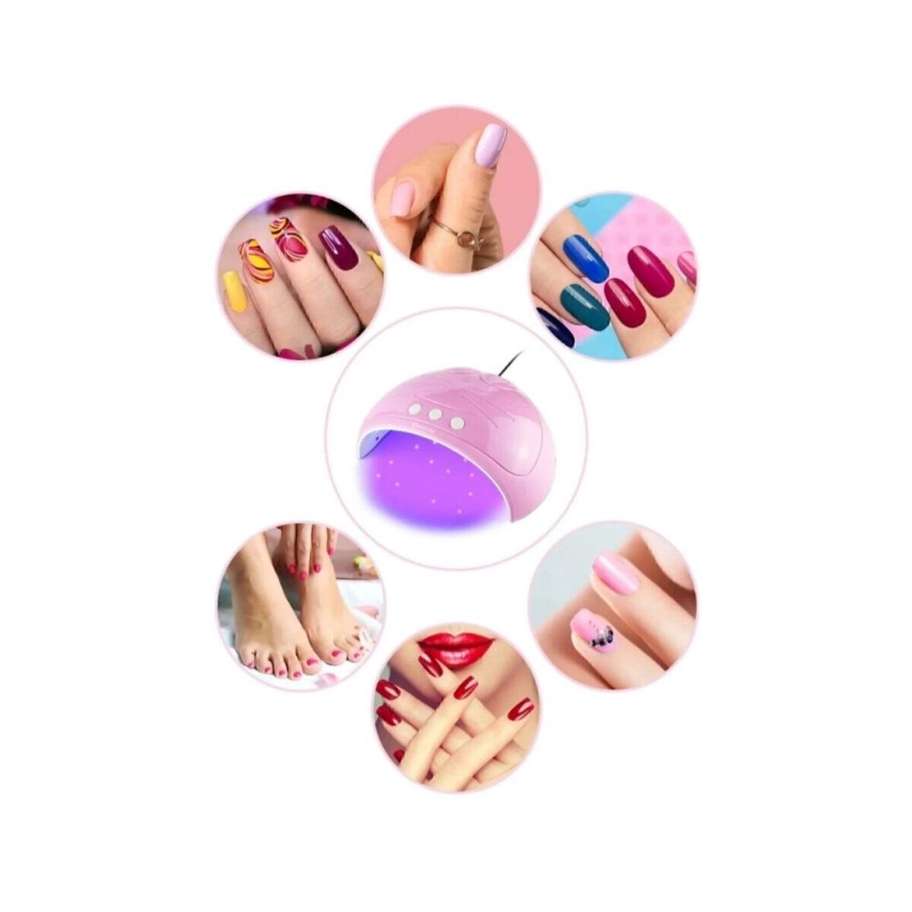 Ultraviyole Işıklı 15 Ledli 45W Oje Kurutucu Makine Pembe