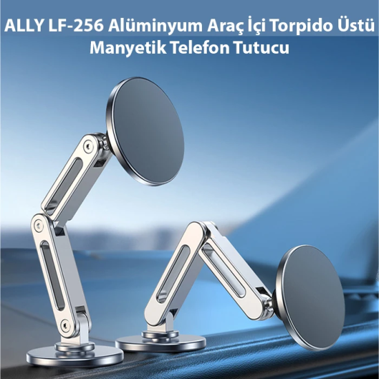 ALLY LF-256 Alüminyum Araç İçi Torpido Üstü Manyetik Telefon Tutucu