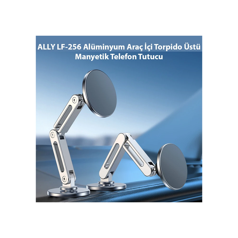 ALLY LF-256 Alüminyum Araç İçi Torpido Üstü Manyetik Telefon Tutucu