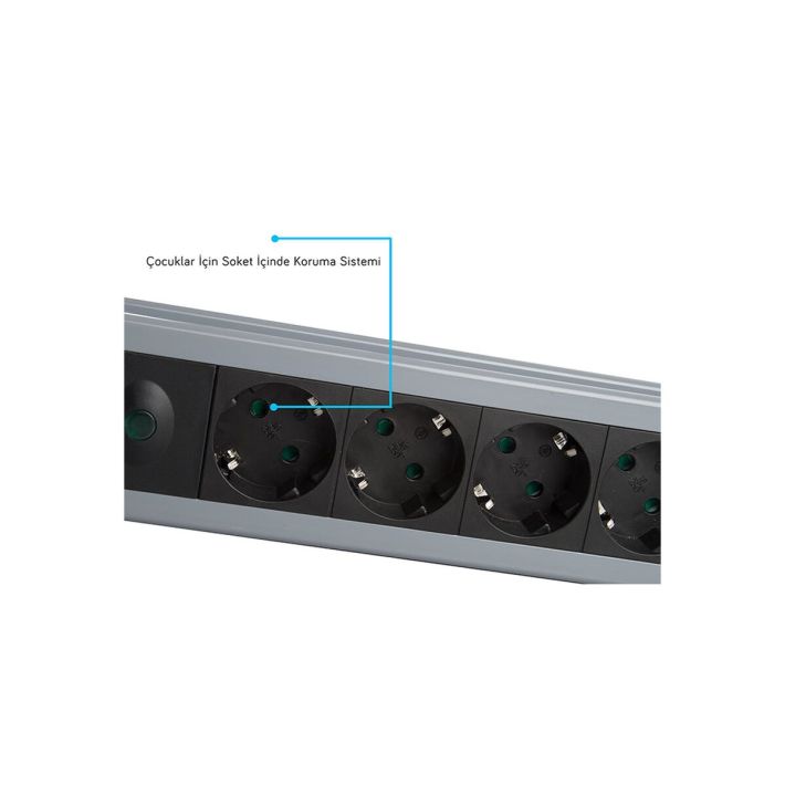 S-LINK Swapp SPGKS05 5 Soket Akım Korumalı Priz 1.5Mt Kablo 900 Joule 