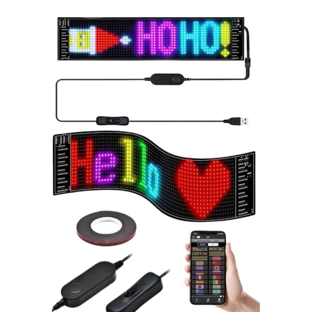 Matrix Led Cama Yapışan Telefon Kontrollü Panel Dijital Ekran Kumandal