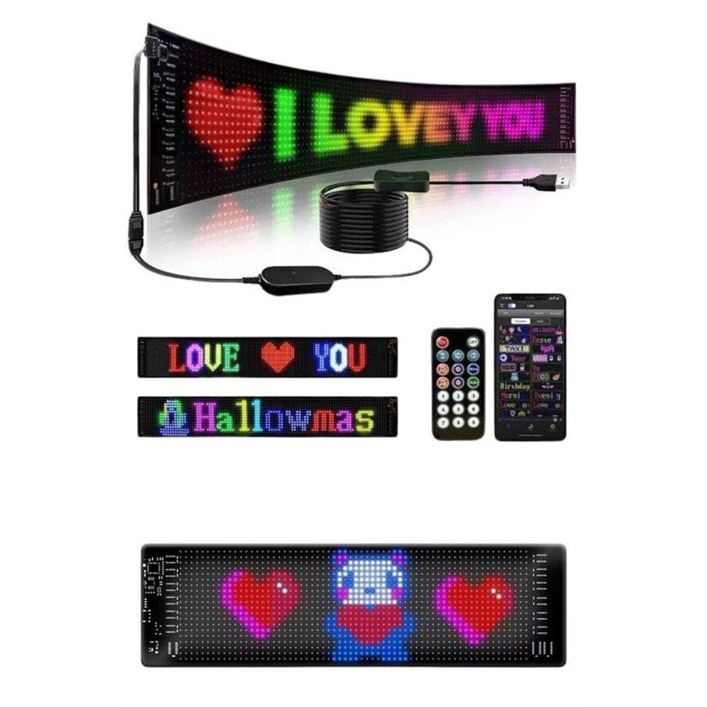 Matrix Led Cama Yapışan Telefon Kontrollü Panel Dijital Ekran Kumandal