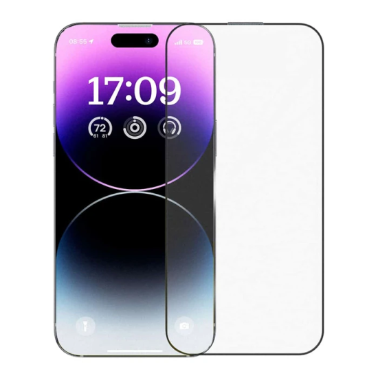 Baseus Crystalline iPhone 14 Pro için Parlama Önleyici Tempered Cam Ek