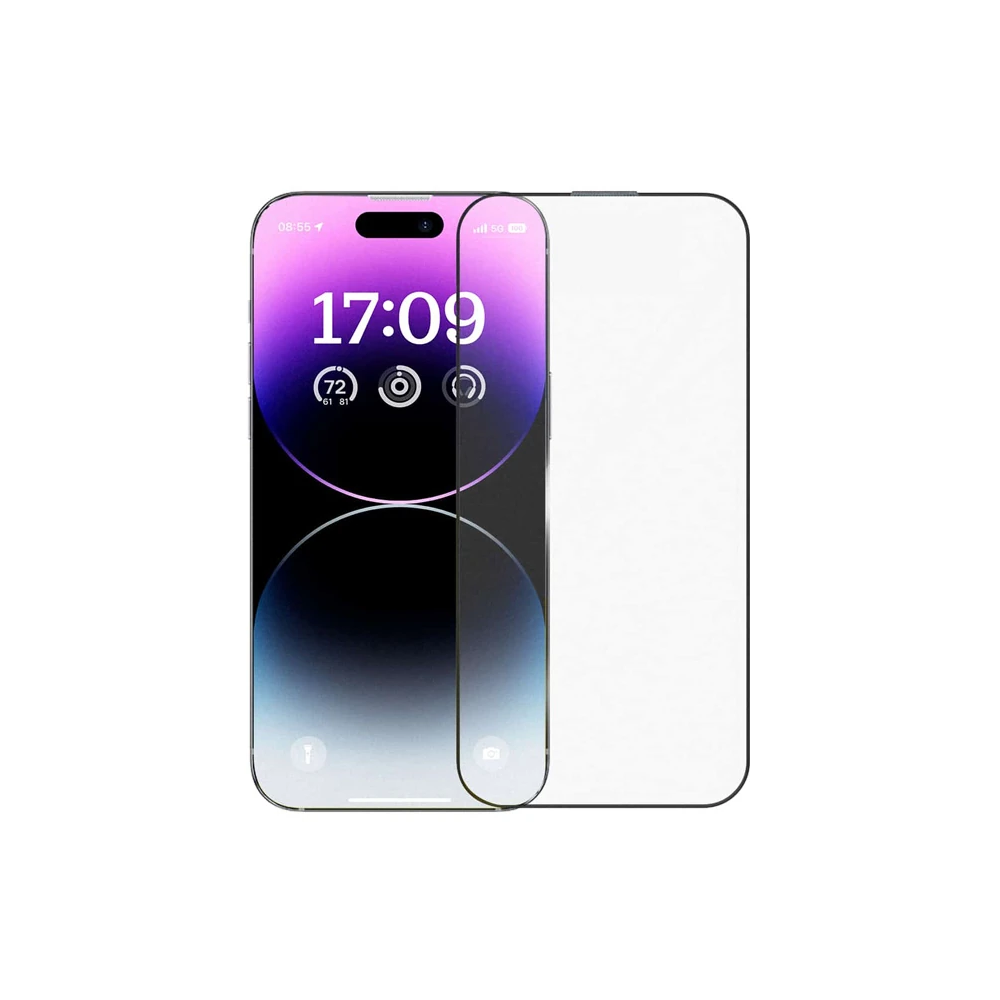 Baseus Crystalline iPhone 14 Pro için Parlama Önleyici Tempered Cam Ek