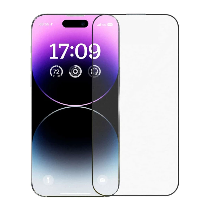 Baseus Crystalline iPhone 14 Pro için Parlama Önleyici Tempered Cam Ek