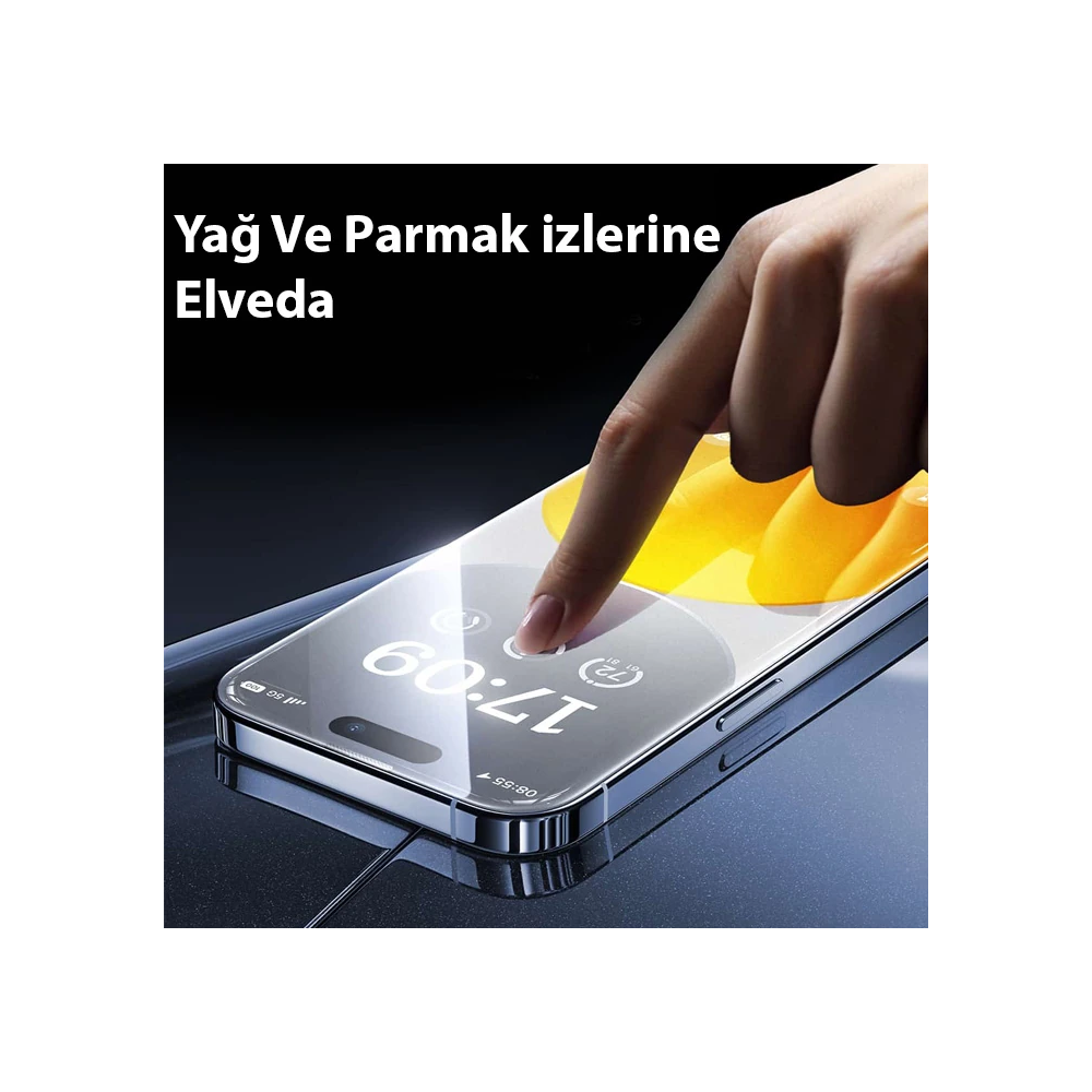 Baseus Crystalline iPhone 14 Pro için Parlama Önleyici Tempered Cam Ek