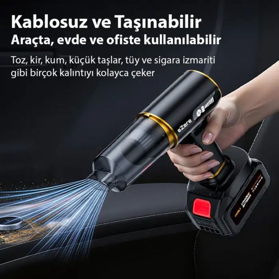EZERE ST-6609C 20000pa Güçlü Dijital Göstergeli Vakumlu Kablosuz Üflem