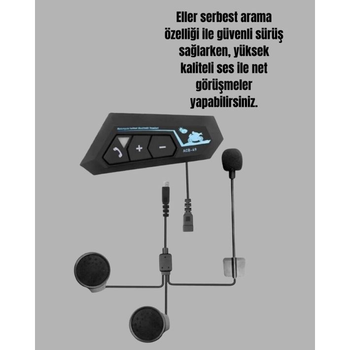 BT22 Kask Bluetooth Kulaklık Su Geçirmez Motosiklet İletişim Sistemi