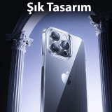 Baseus iPhone 15 Schott Serisi Şeffaf Silikon Kılıf + Tempered Ekran K