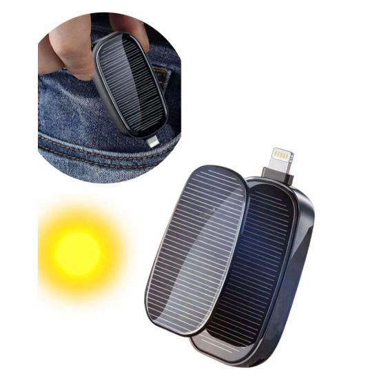 Güneş Enerjili Mini Powerbank 1200mAh Ultra İnce Taşınabilir
