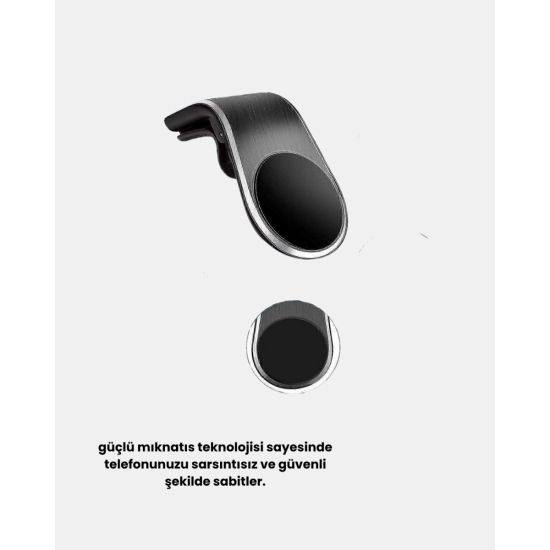 Araç İçi Manyetik Telefon Tutucu Güçlü Klipsli ve 360 Derece Ayarlanab