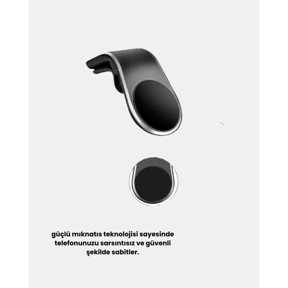 Araç İçi Manyetik Telefon Tutucu Güçlü Klipsli ve 360 Derece Ayarlanab