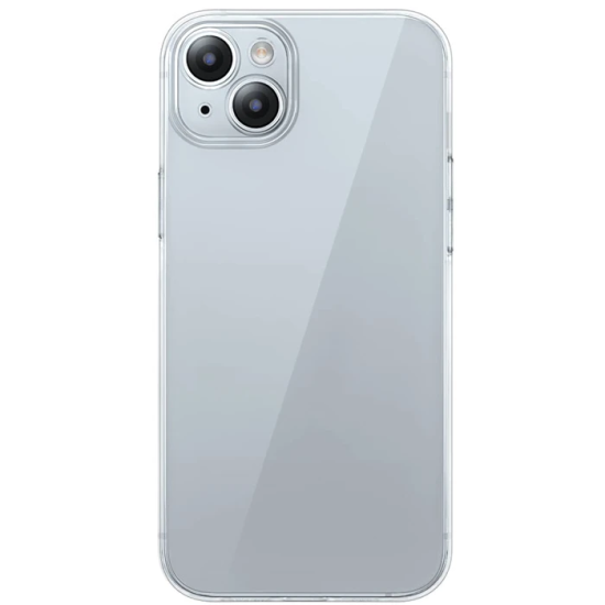 Baseus iPhone 15 Plus Schott Serisi Şeffaf Silikon Kılıf + Tempered Ek