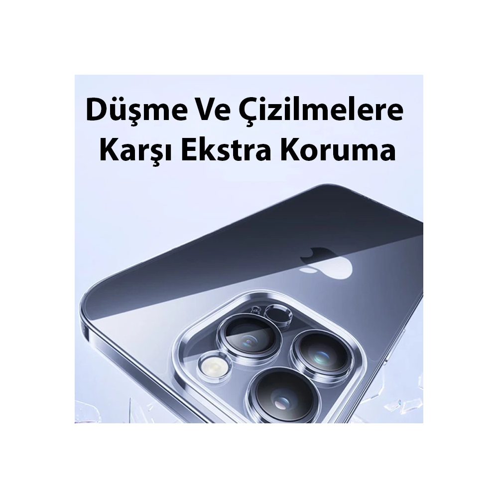 Baseus iPhone 15 Plus Schott Serisi Şeffaf Silikon Kılıf + Tempered Ek