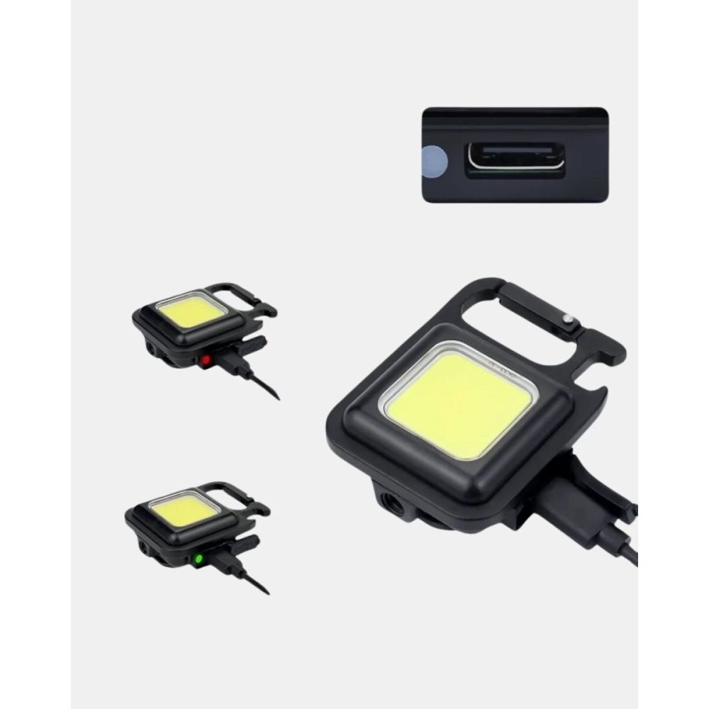 USB Type-C Şarjlı Mini Fener – Manyetik Katlanabilir ve Şişe Açacaklı 