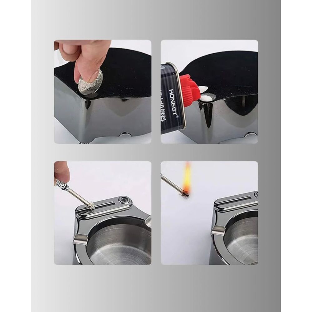 Metal Küllük Çakmaklı Masa Üstü Şık Tasarım